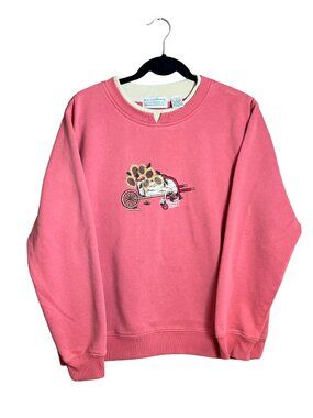 Vintage Shenanigans Embroidered‎ Sweatshirt Pink Floral 90s Grannycore